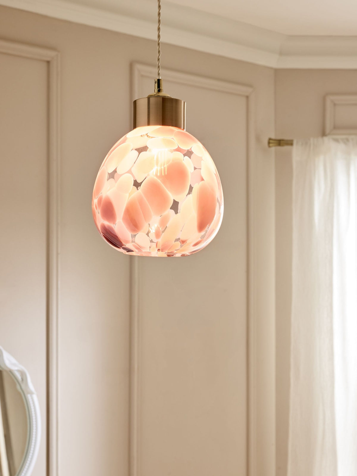 Multi Elodie pendant light shade confetti glass 24.5cm (British brand)
