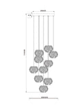 Chrome Fiori 10 light cluster ceiling light 40cm - British product