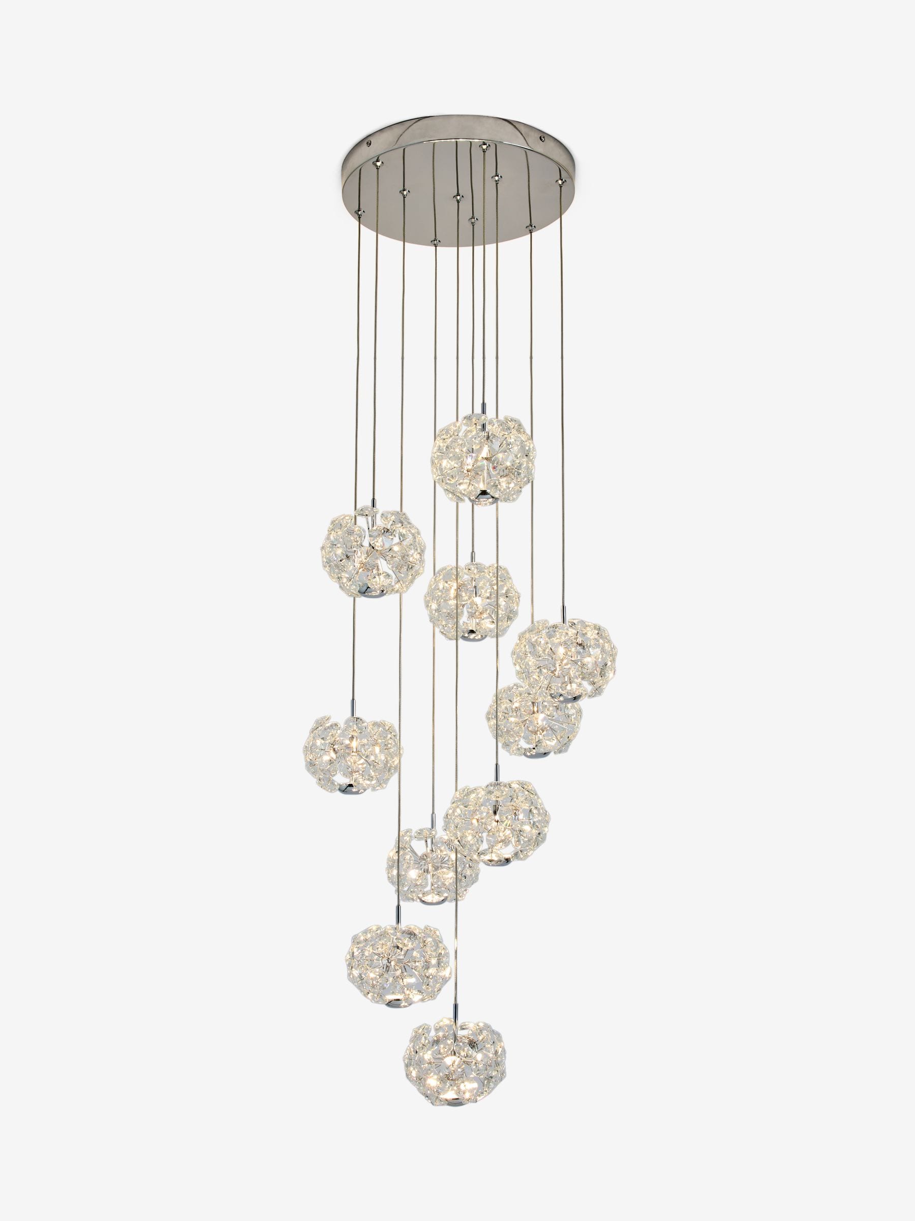 Chrome Fiori 10 light cluster ceiling light 40cm - British product