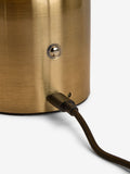 Brass Ebro rechargeable table lamp with faux alabaster shade, imported from the UK