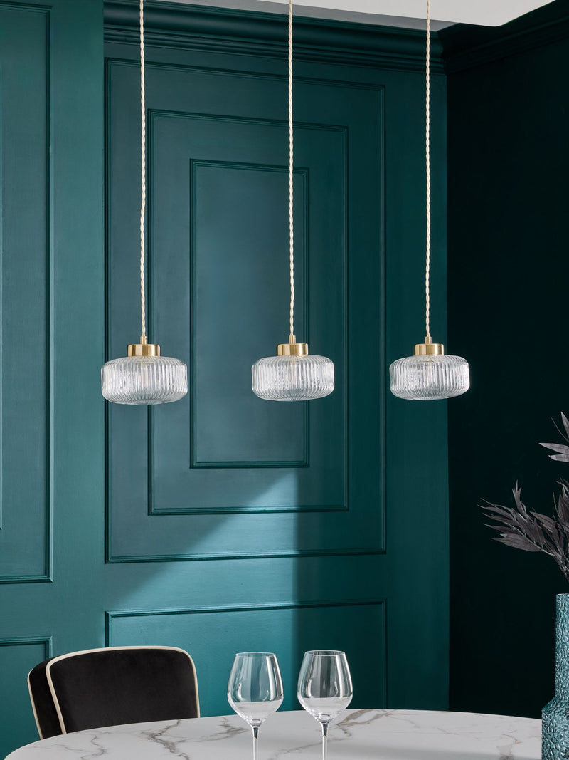 Brass Lexington pendant ceiling light, imported from the UK
