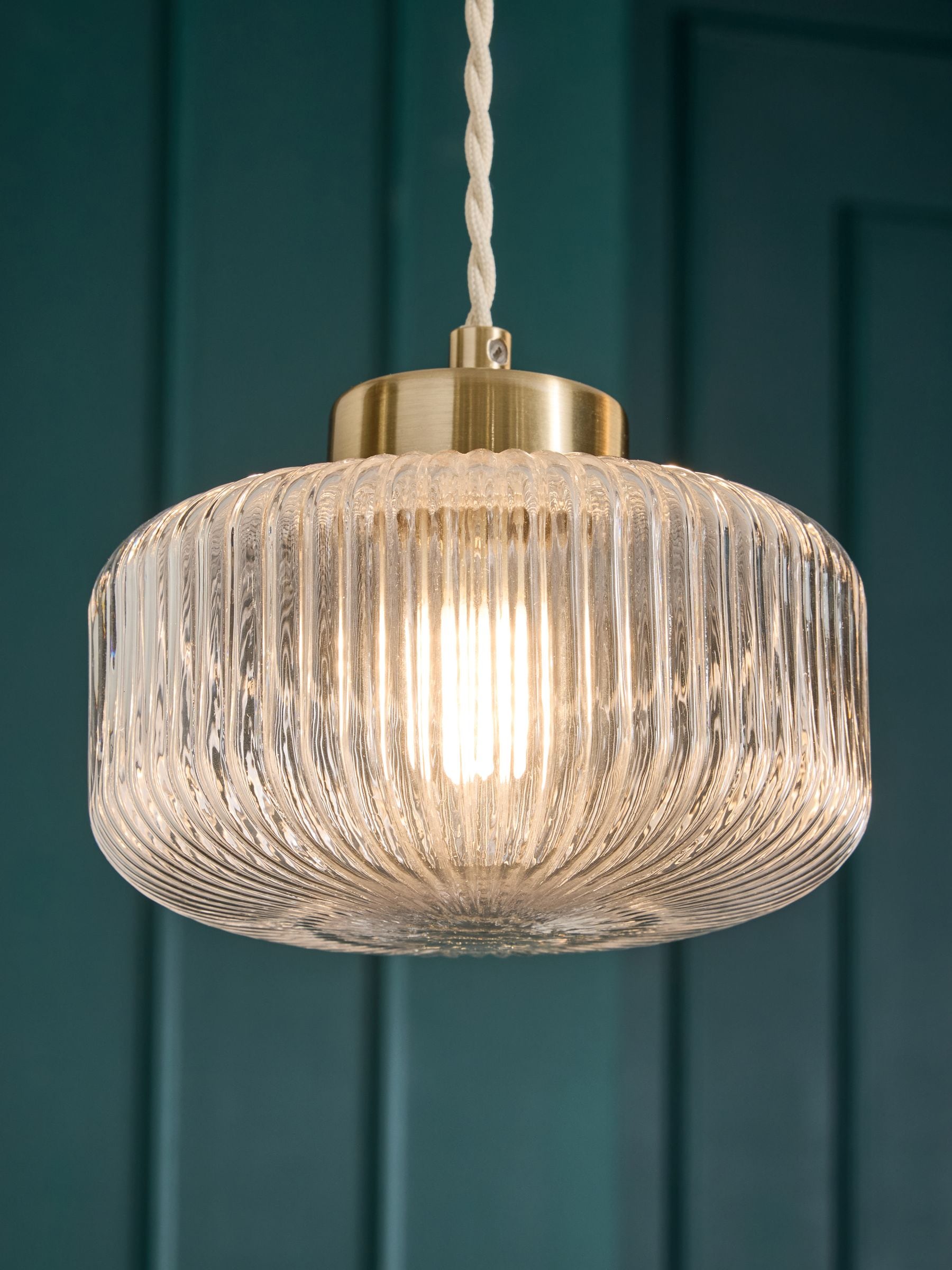 Brass Lexington pendant ceiling light, imported from the UK