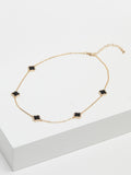Jon Richard black plated clover necklace, UK version