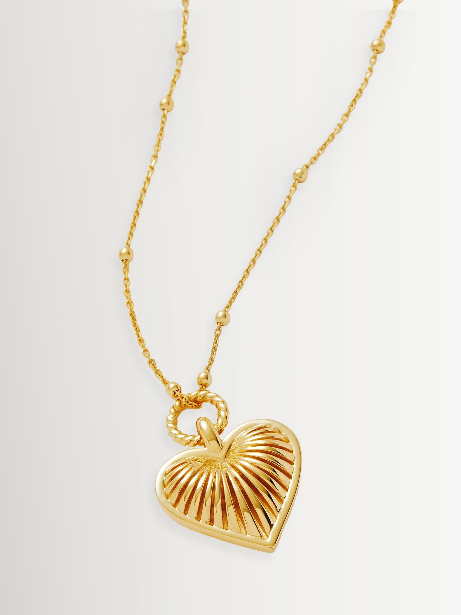 Missoma gold ridge heart charm necklace, UK version