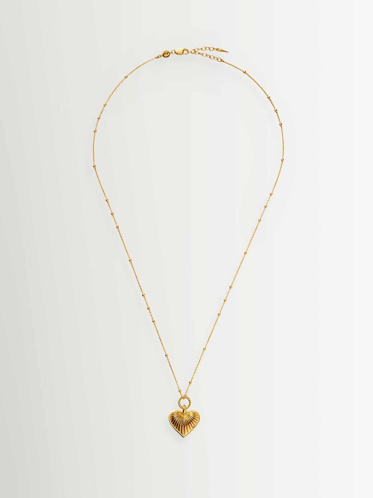Missoma gold ridge heart charm necklace, UK version