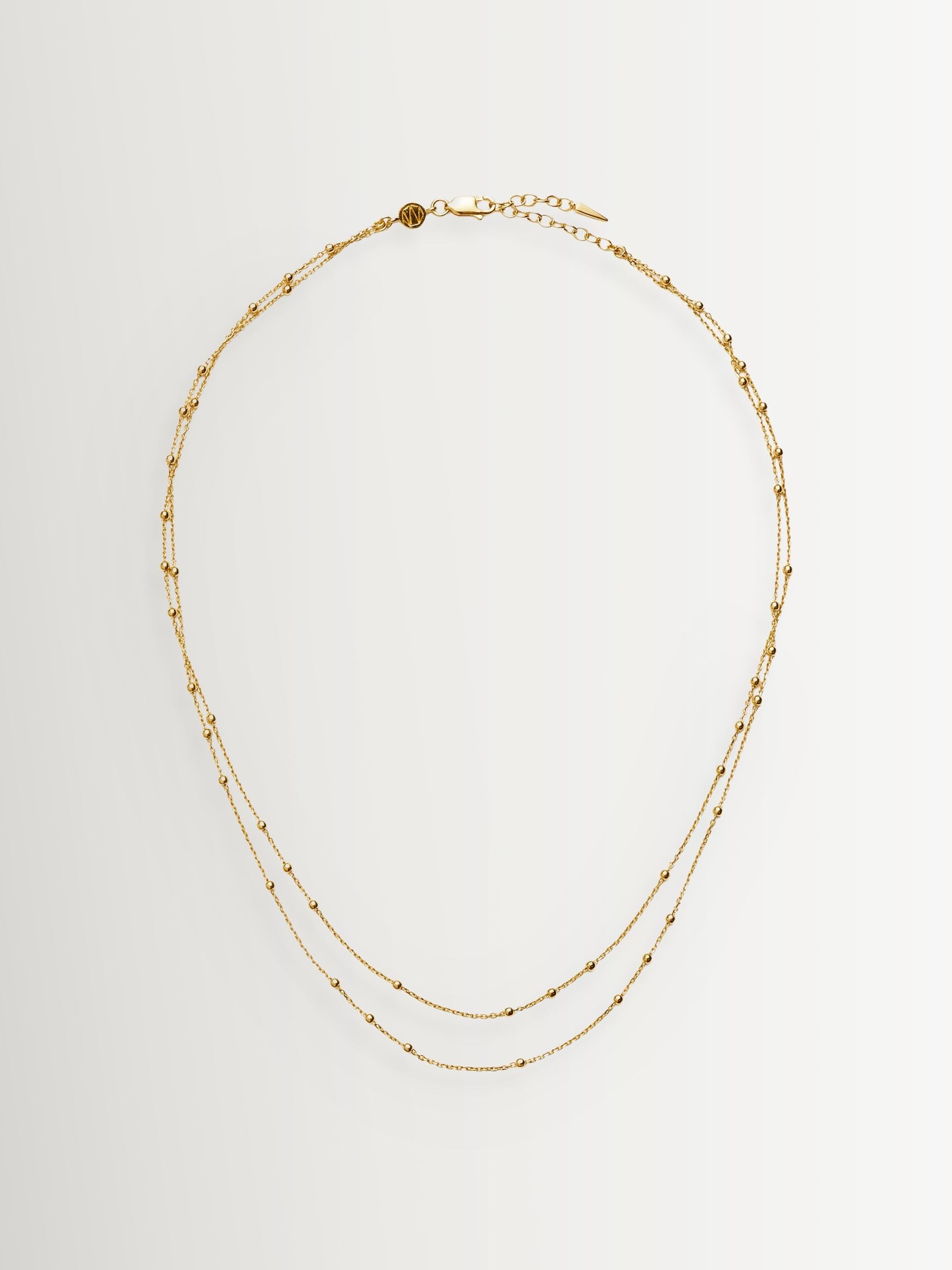 Missoma gold tone double chain necklace, UK version