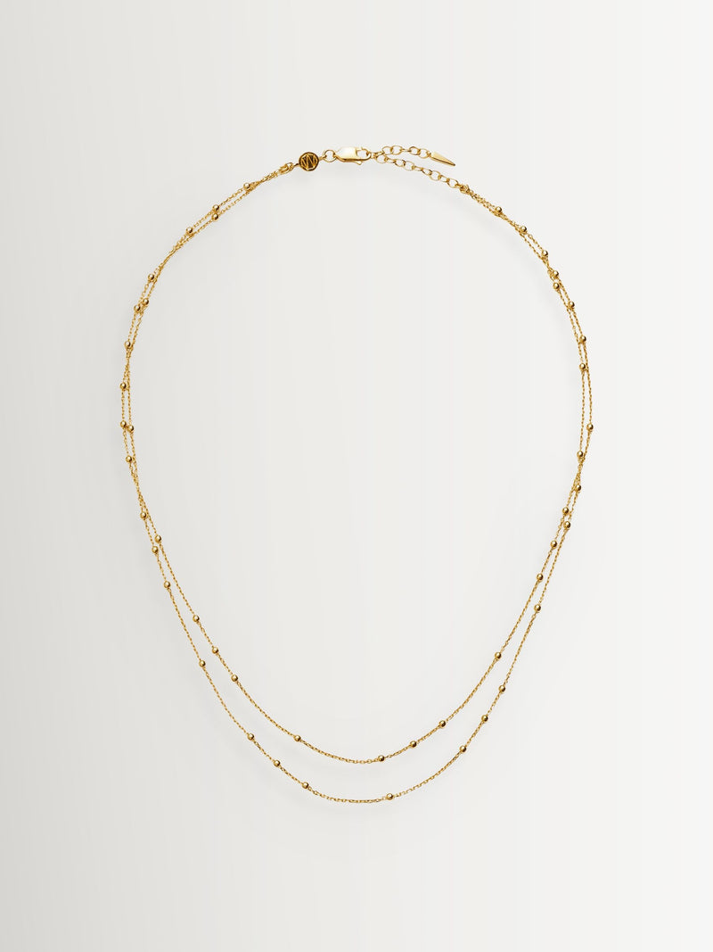 Missoma gold tone double chain necklace, UK version