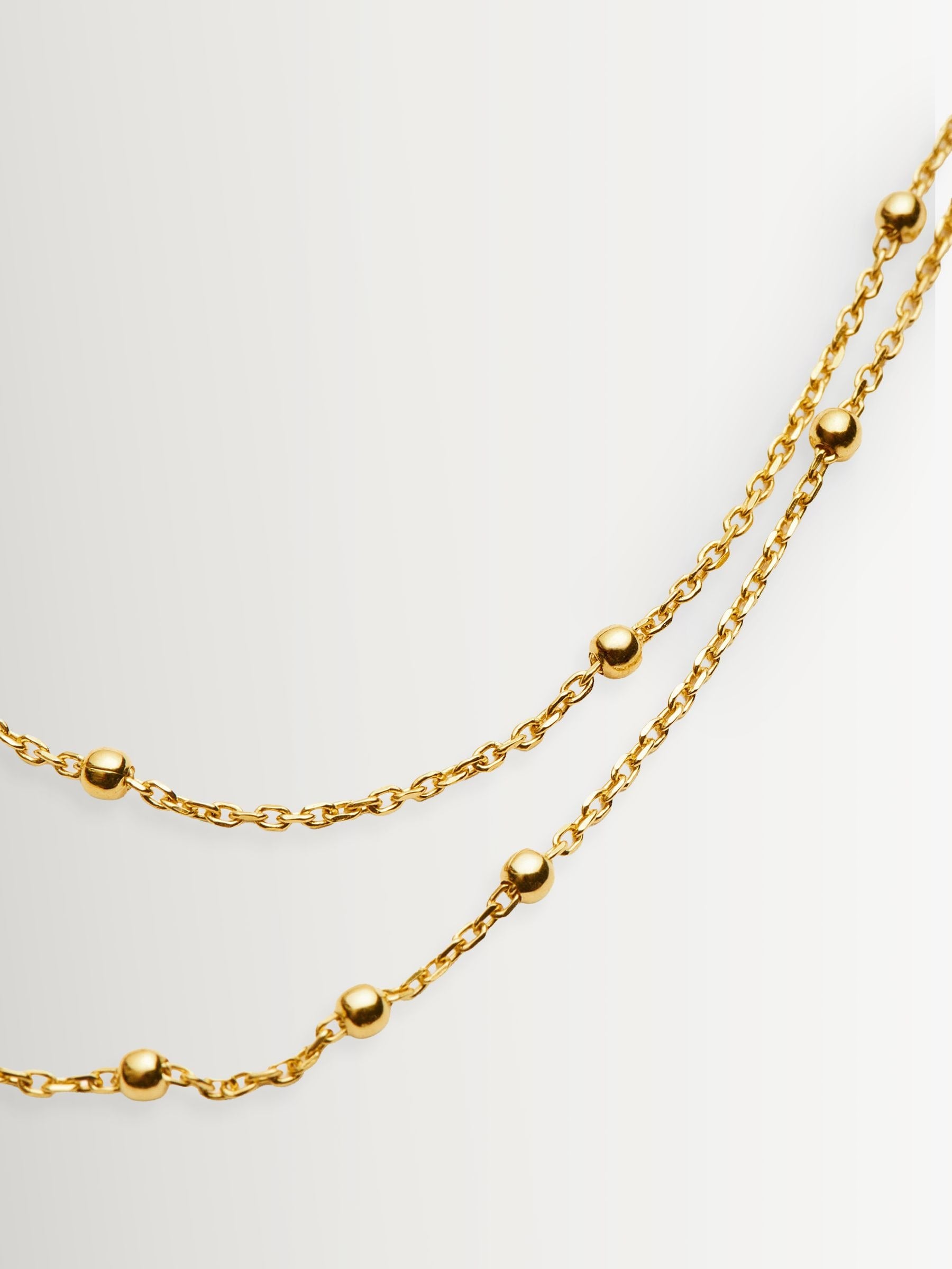 Missoma gold tone double chain necklace, UK version