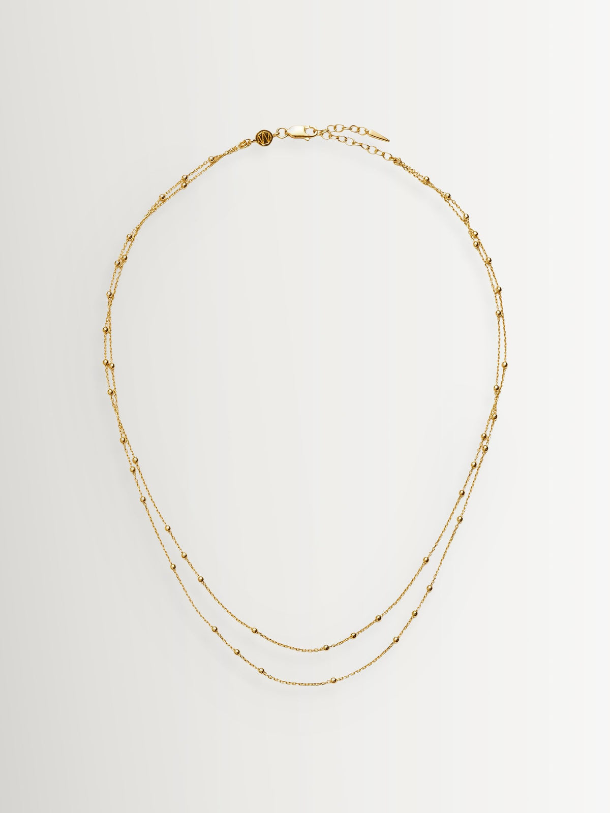 Missoma gold tone double chain necklace, UK version