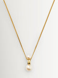 Missoma double pearl pendant necklace with gold curb chain (British brand)