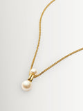 Missoma double pearl pendant necklace with gold curb chain (British brand)