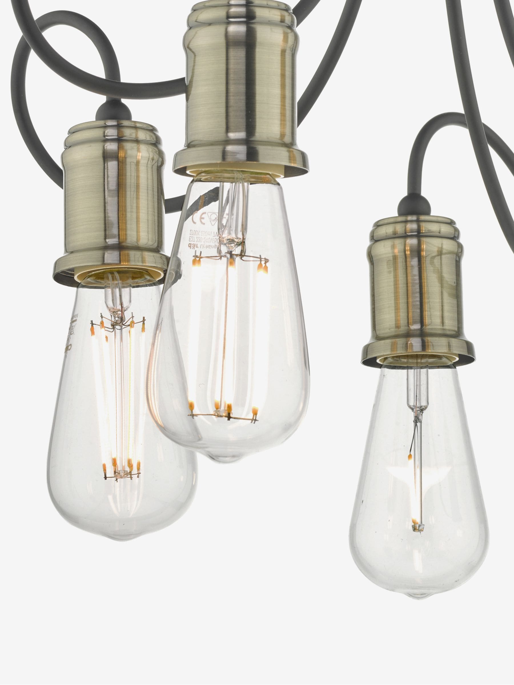 Dar Lighting Alzbet semi flush ceiling light antique brass 5-light - British product