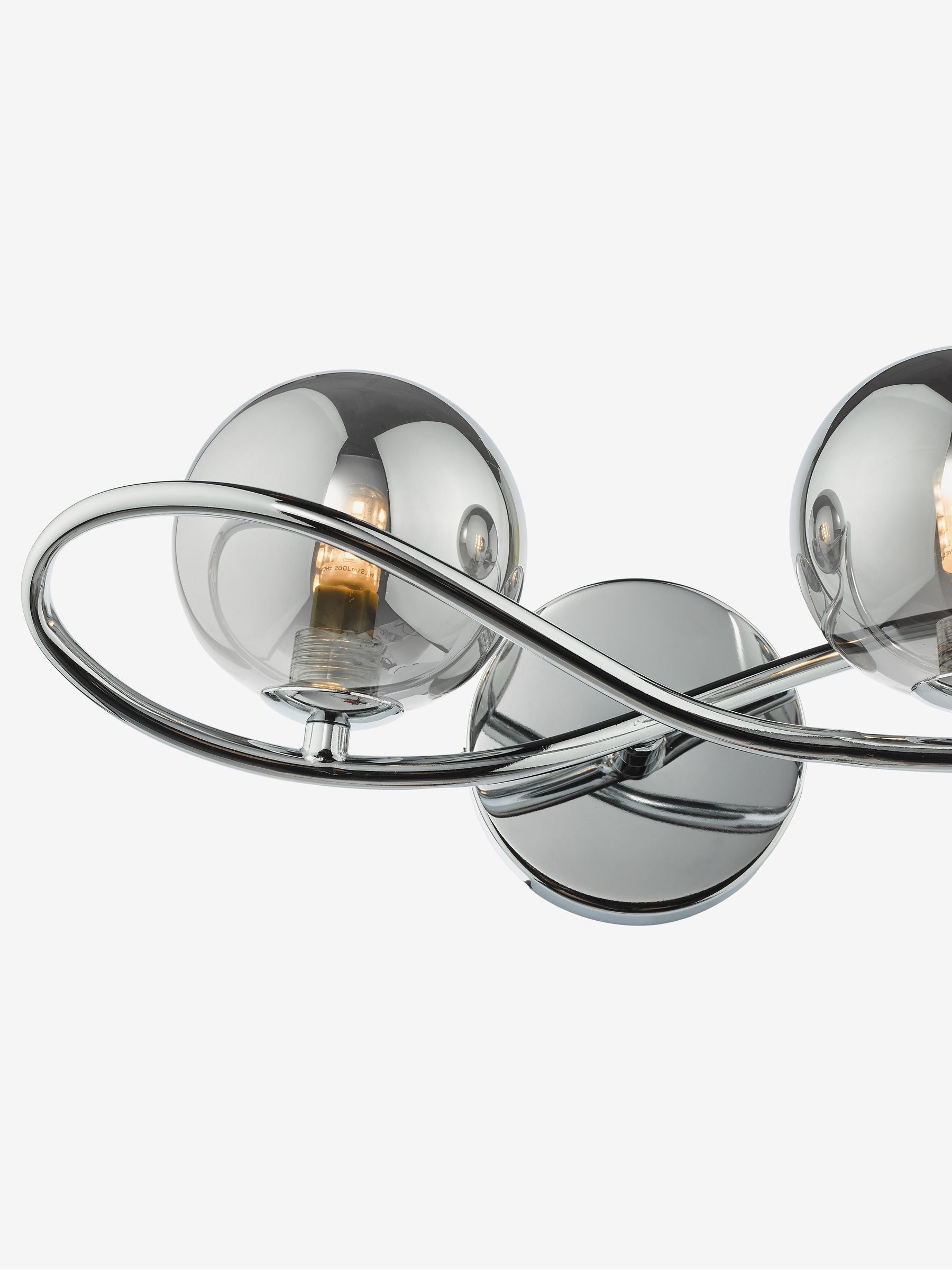 Dar Lighting Lysandra 2 light wall light smoked glass polished chrome, UK version
