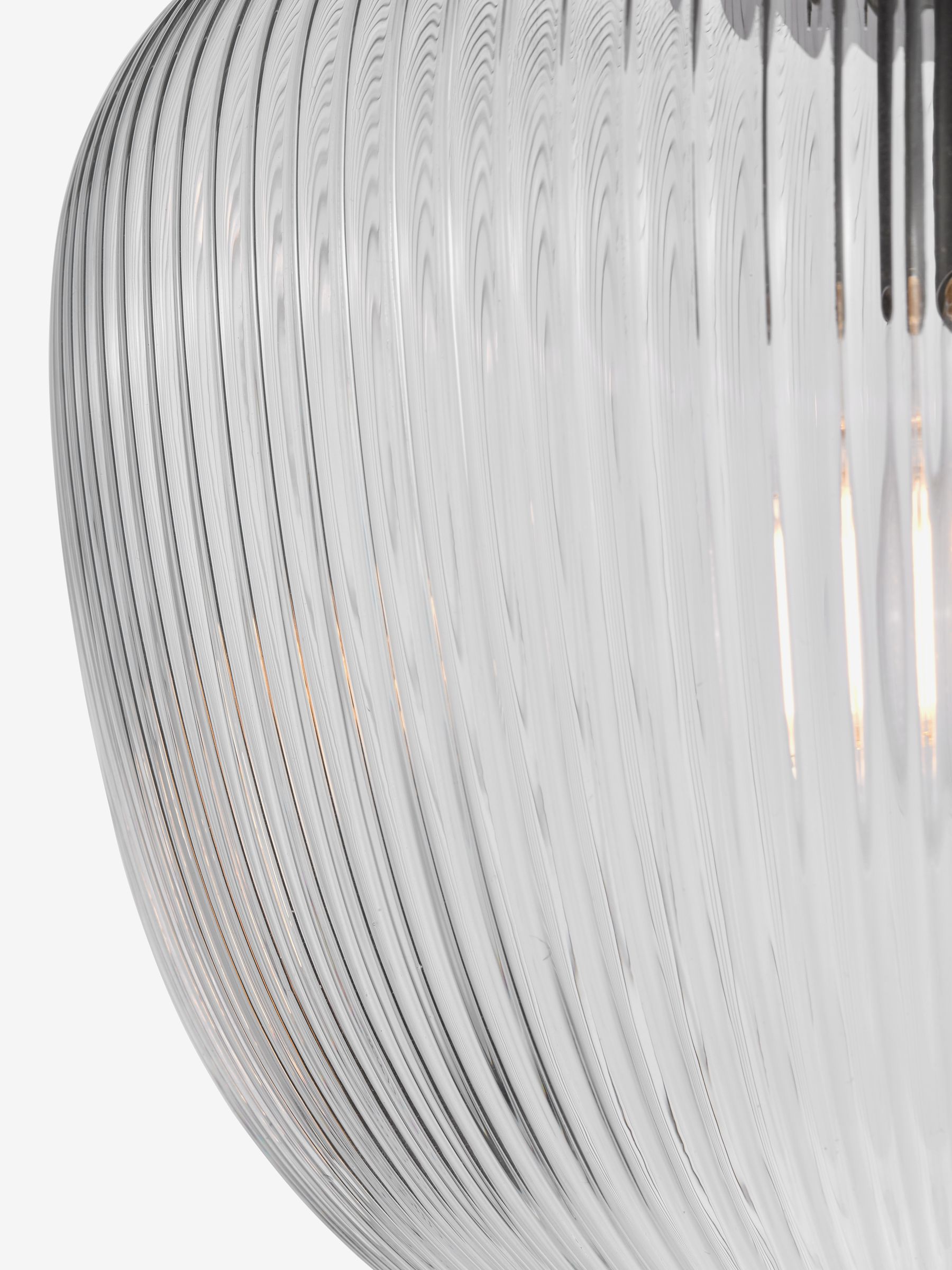 Dar Lighting Abrielle ribbed glass ceiling light H28cm - British product