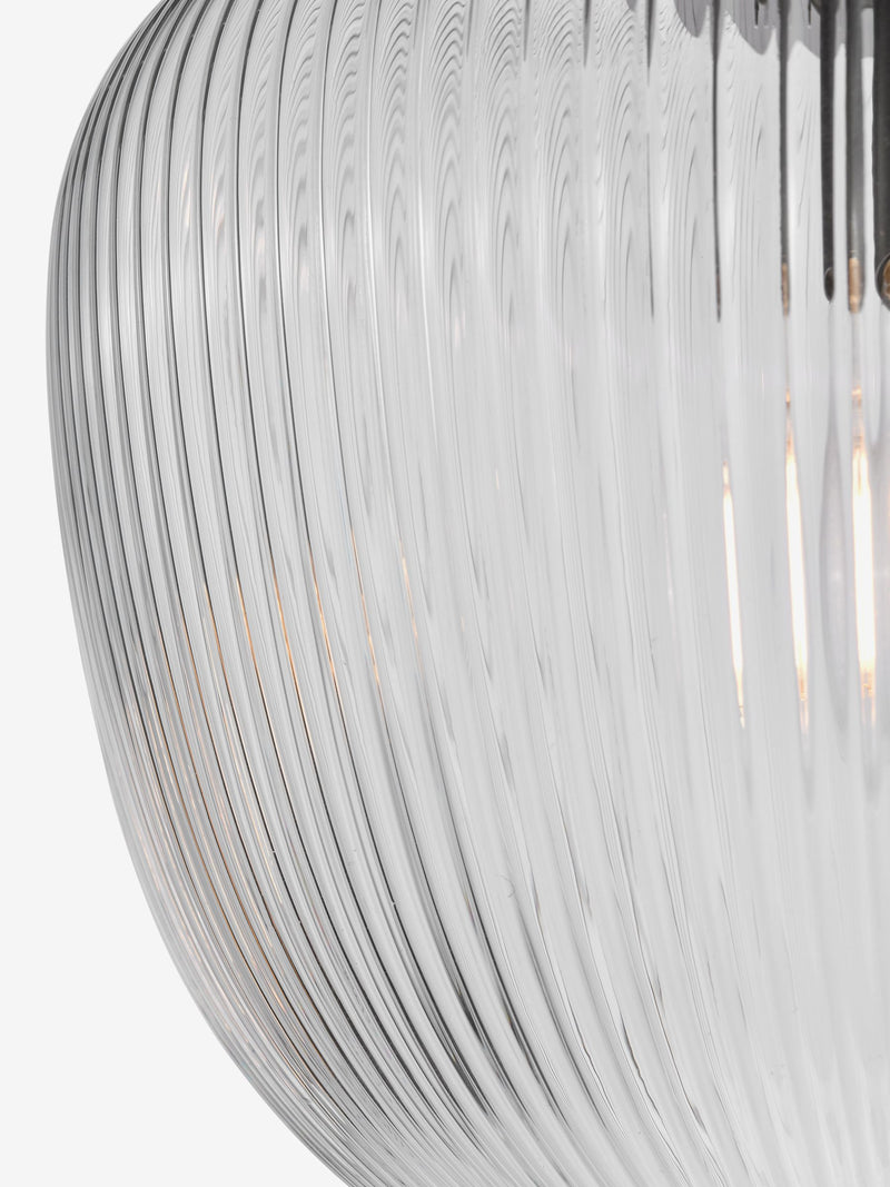 Dar Lighting Abrielle ribbed glass ceiling light H28cm - British product