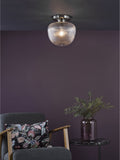 Dar Lighting Abrielle ribbed glass ceiling light H28cm - British product