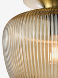 Dar Lighting Abrielle flush ceiling light brushed bronze amber glass UK version