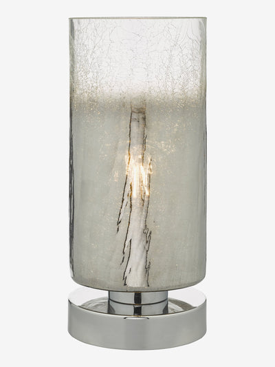 Next Dar Lighting Deena Crackle Glass Polished Chrome Touch Table Lamp 28cm- Buy online at McGrocer