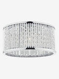 Dar Lighting Nantes polished chrome flush ceiling light with acrylic beads, UK version