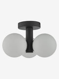 Dar Lighting Blake semi flush ceiling light matt black opal glass, UK version