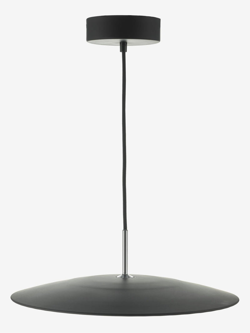 Dar Lighting Enoch pendant light matt black 40cm, imported from the UK