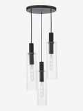 Dar Lighting Ruben 3 light cluster pendant satin black, imported from the UK