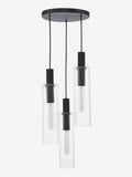 Dar Lighting Ruben 3 light cluster pendant satin black, imported from the UK