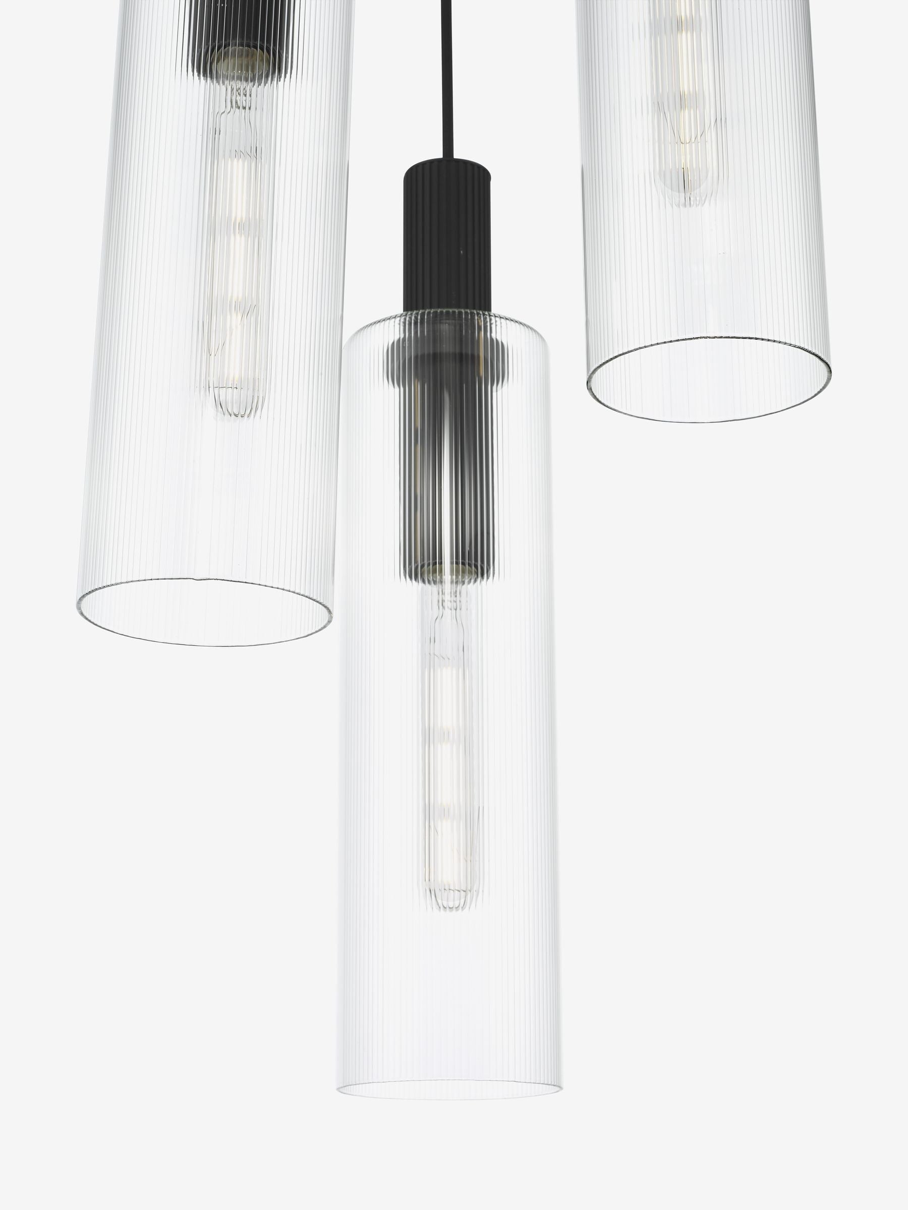 Dar Lighting Ruben 3 light cluster pendant satin black, imported from the UK