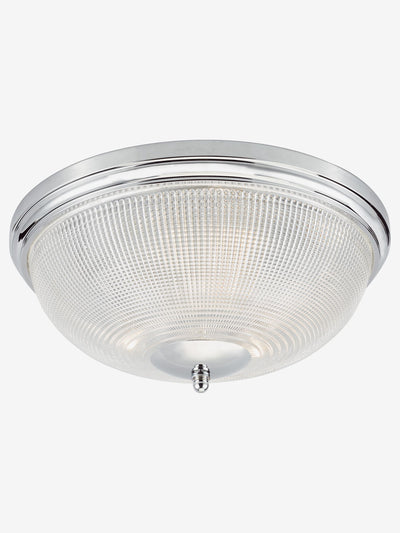 Next Dar Lighting Arbor Polished Chrome Textured Glass 3 Light Flush Ceiling Light H16 x Ø39cm- Buy online at McGrocer
