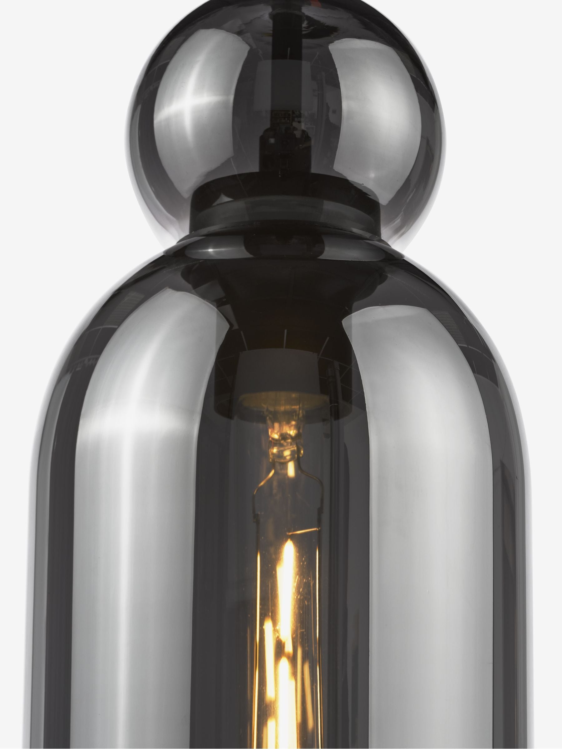 Dar Lighting Tao pendant light smoked glass matt black, imported from the UK