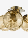 Dar Lighting Ulrika flush ceiling light antique bronze amber glass UK version