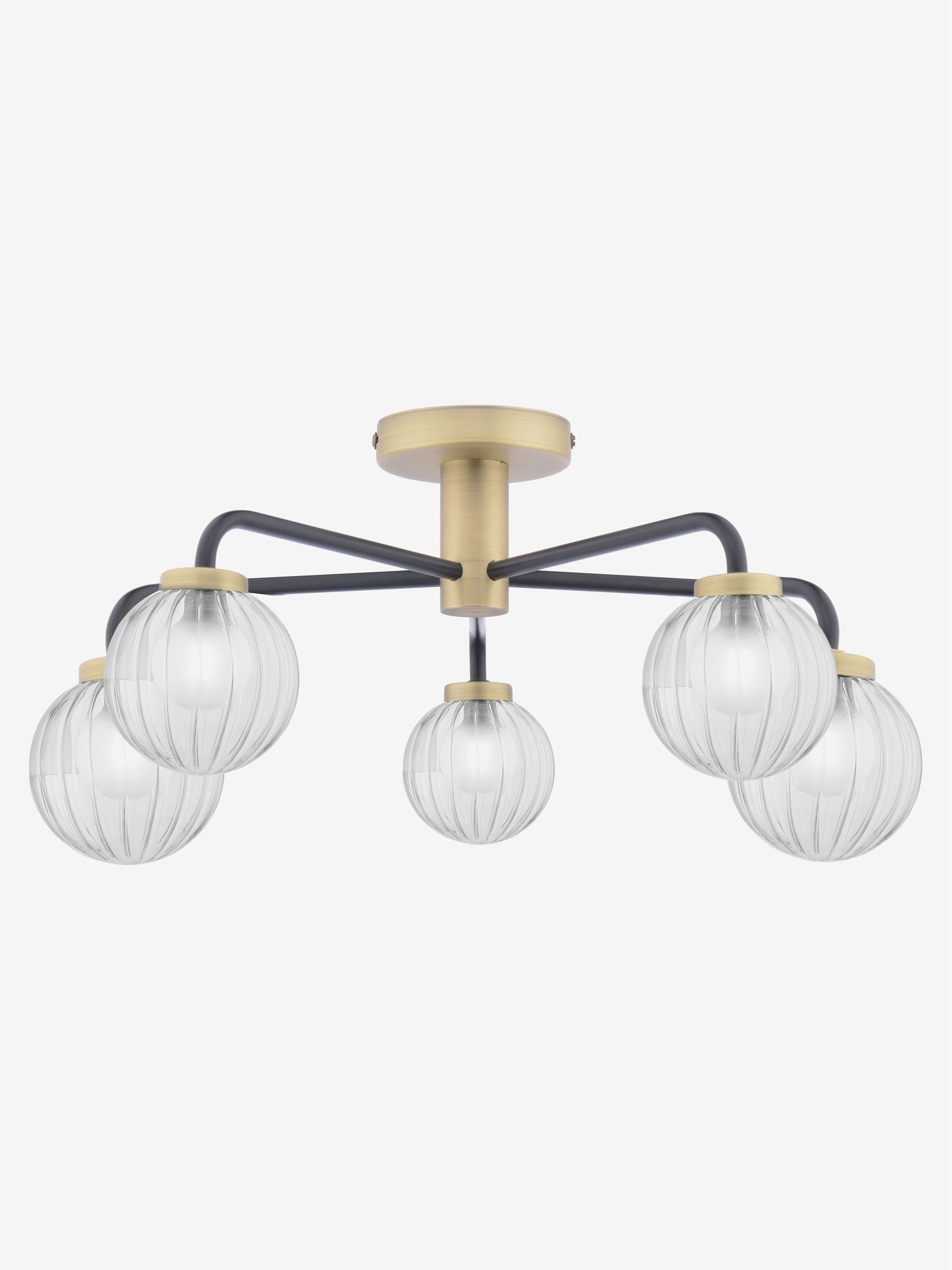 Dar Lighting Gibbs 5-light semi flush ceiling light 53cm - British product