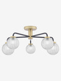 Dar Lighting Gibbs 5-light semi flush ceiling light 53cm - British product