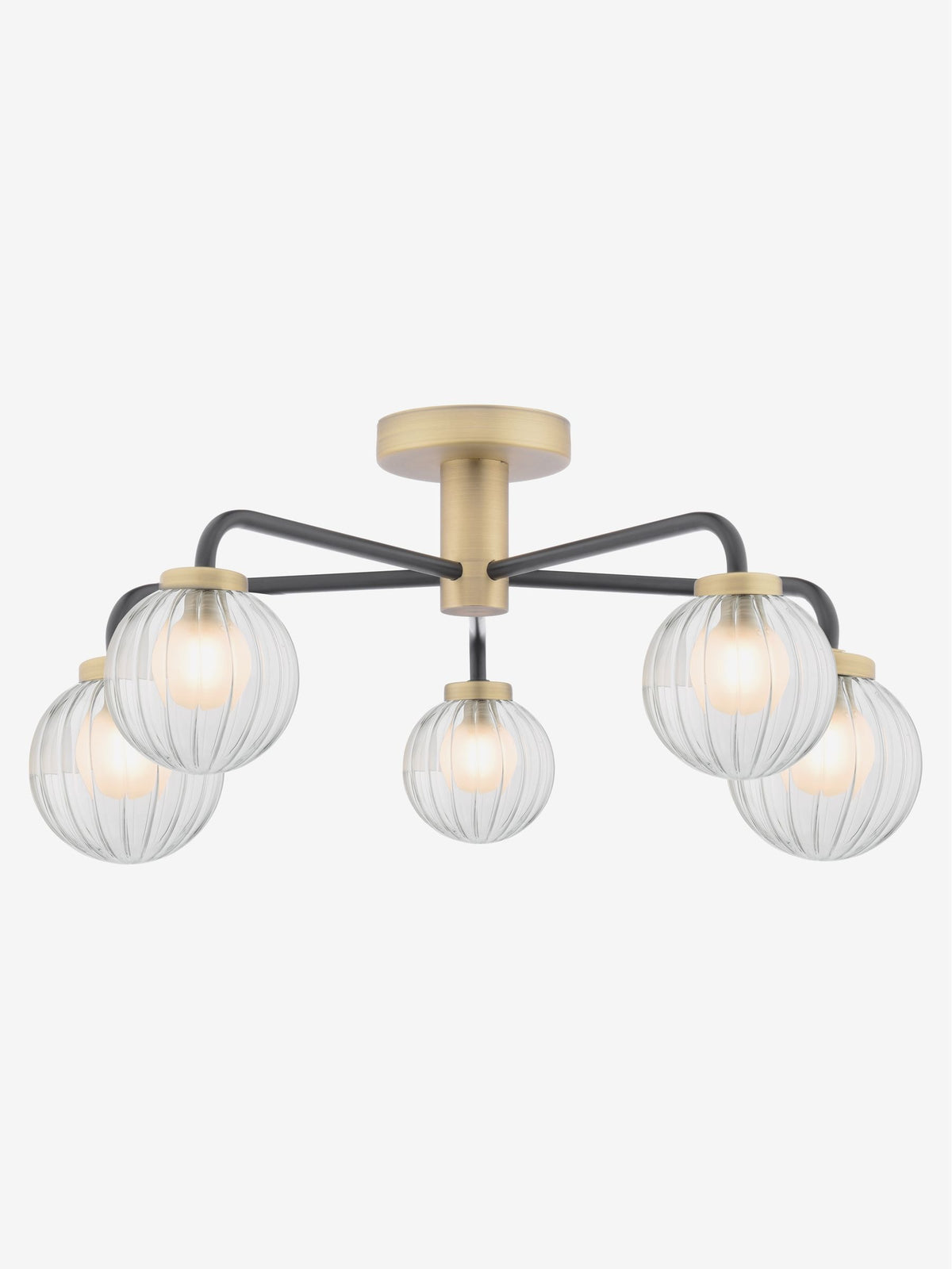 Dar Lighting Gibbs 5-light semi flush ceiling light 53cm - British product