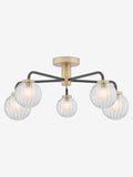 Dar Lighting Gibbs 5-light semi flush ceiling light 53cm - British product