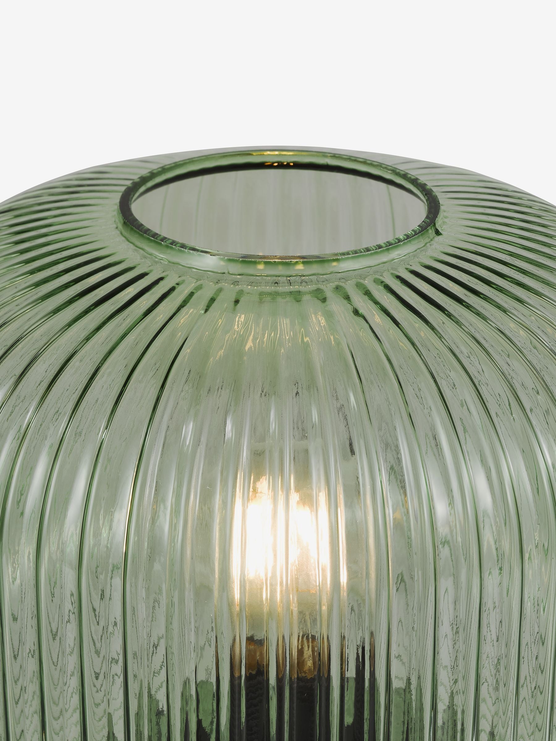 Dar Lighting Demarius ribbed glass table lamp forest green - British product