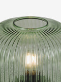 Dar Lighting Demarius ribbed glass table lamp forest green - British product