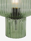 Dar Lighting Demarius ribbed glass table lamp forest green - British product