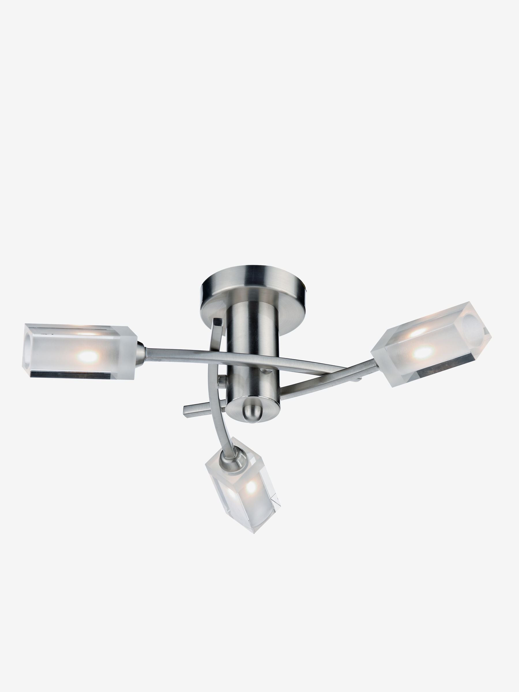 Dar Lighting Morgan ceiling light satin chrome clear glass 39cm - British product
