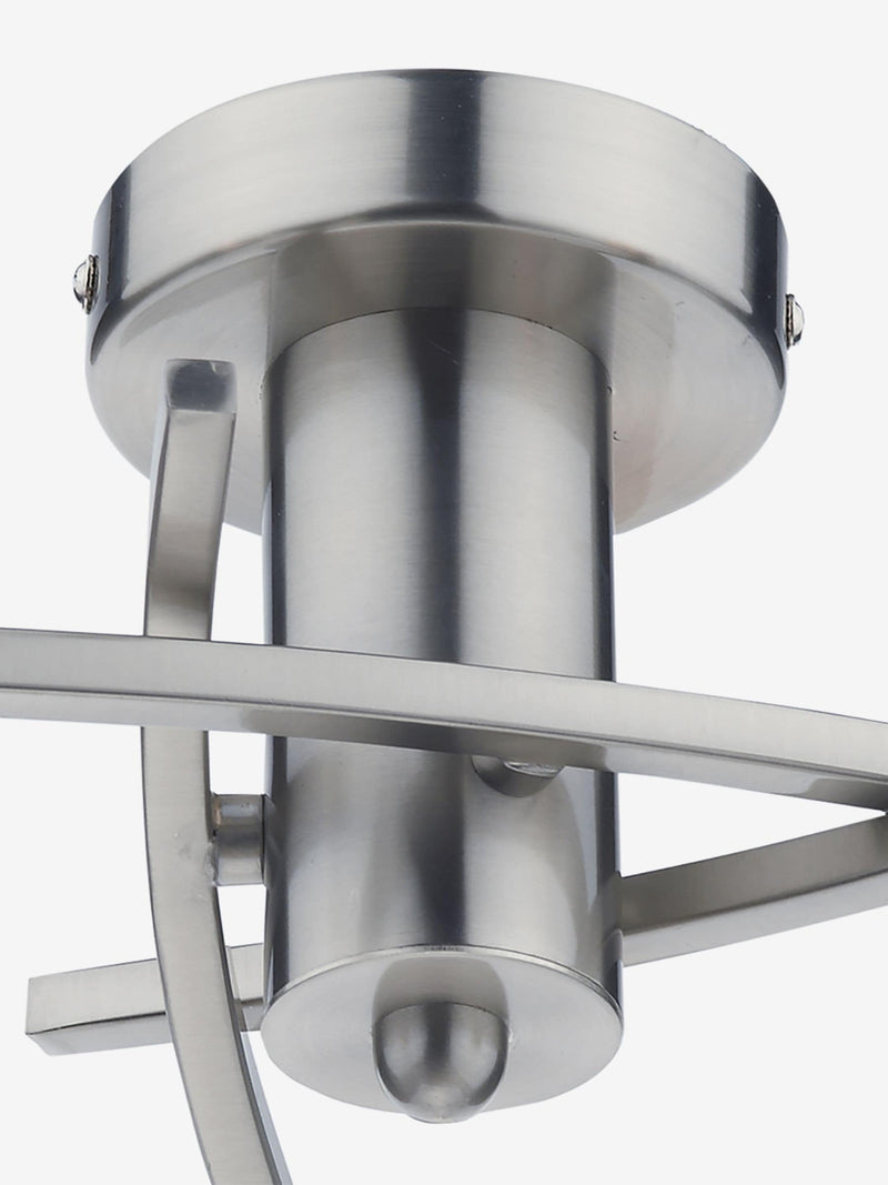 Dar Lighting Morgan ceiling light satin chrome clear glass 39cm - British product