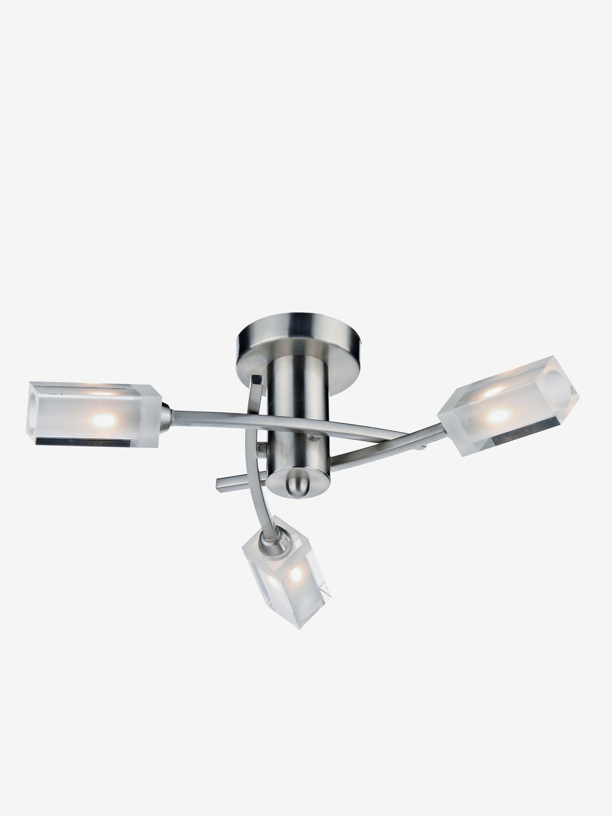 Dar Lighting Morgan ceiling light satin chrome clear glass 39cm - British product