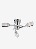 Dar Lighting Morgan ceiling light satin chrome clear glass 39cm - British product