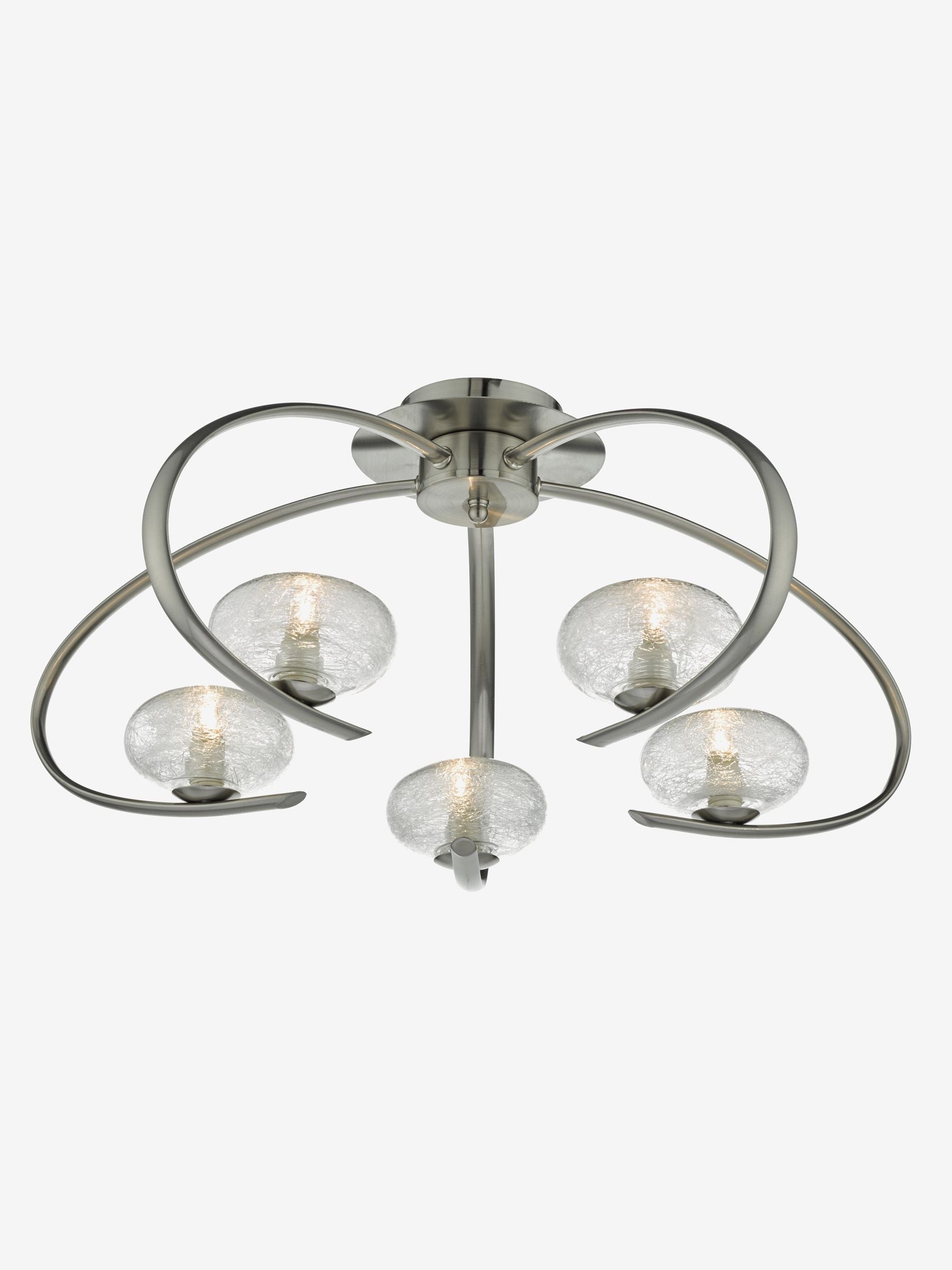 Dar Lighting Leighton semi-flush ceiling light 5 light satin chrome UK version