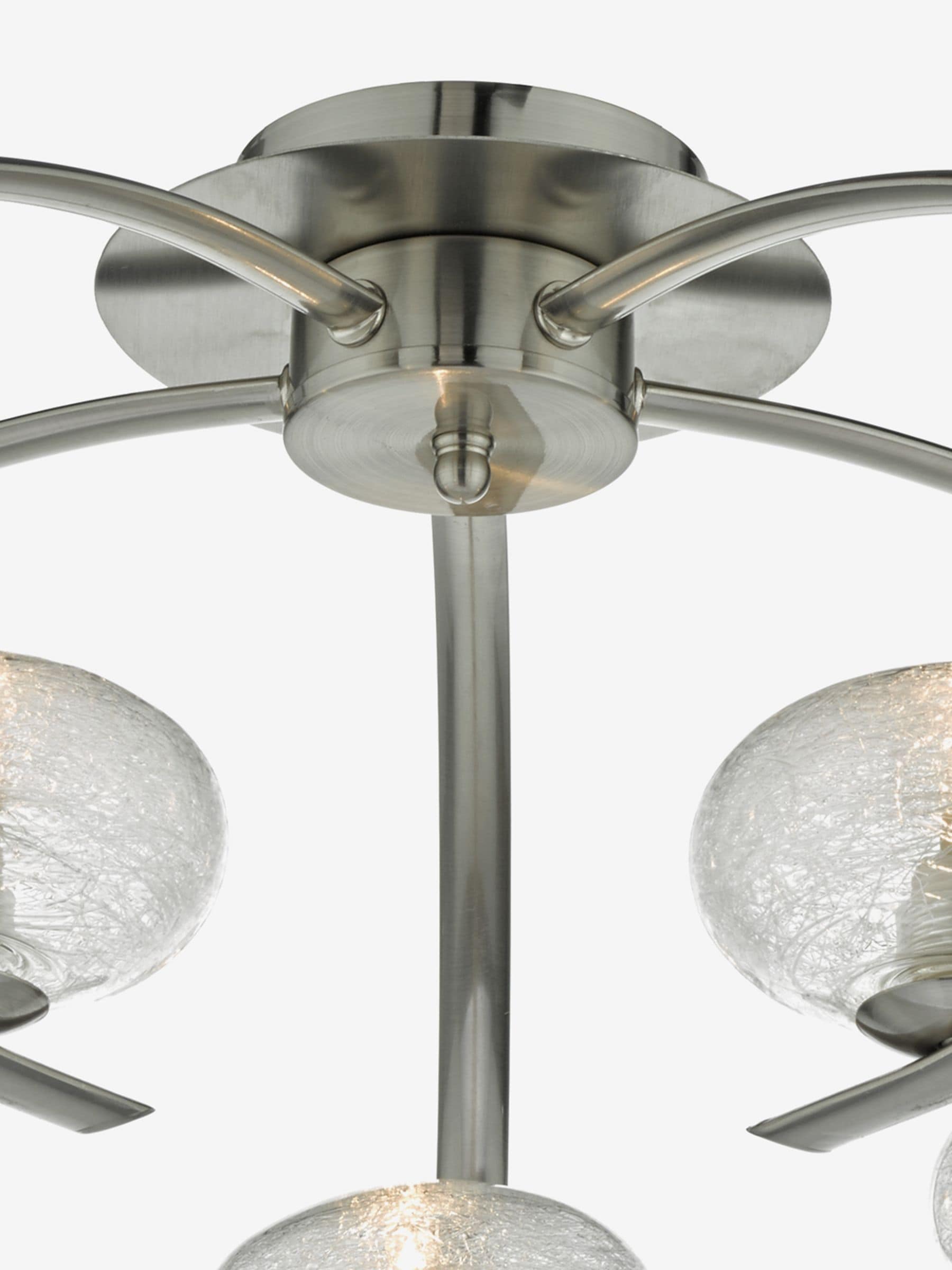 Dar Lighting Leighton semi-flush ceiling light 5 light satin chrome UK version