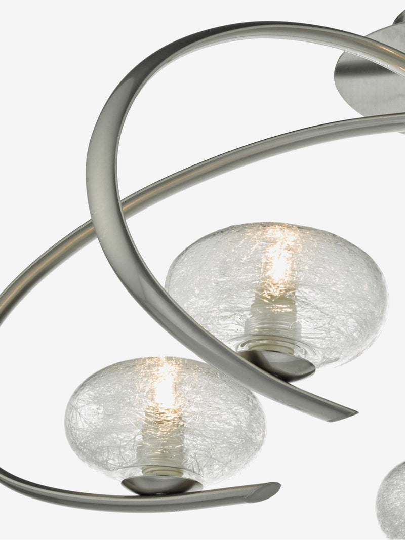 Dar Lighting Leighton semi-flush ceiling light 5 light satin chrome UK version