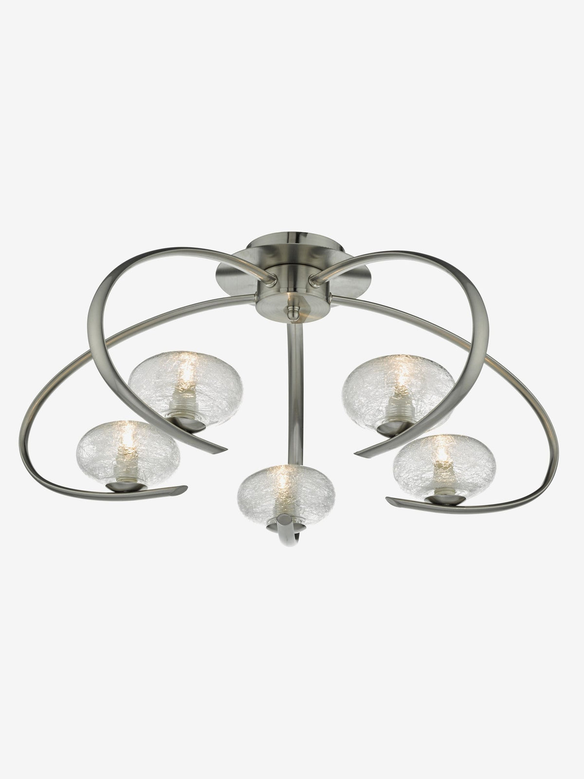 Dar Lighting Leighton semi-flush ceiling light 5 light satin chrome UK version