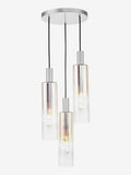 Dar Lighting Ruben 3 cluster pendant in satin silver, UK version