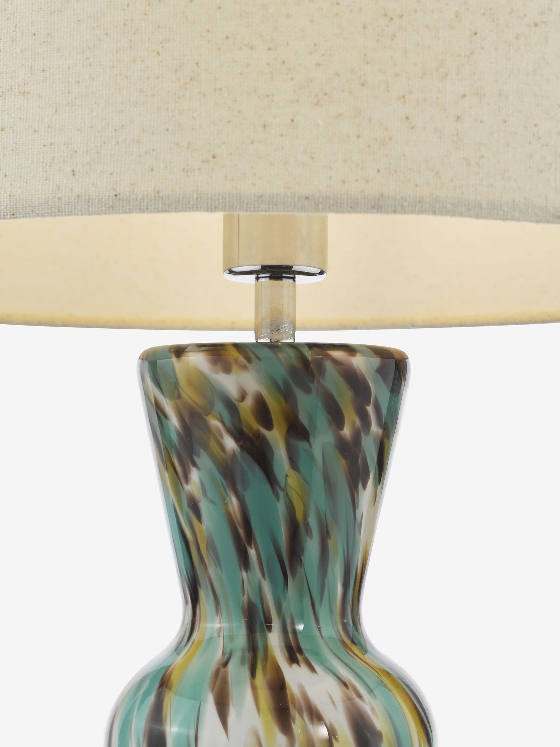 Dar Lighting table lamp blue art glass H52x30cm, UK version