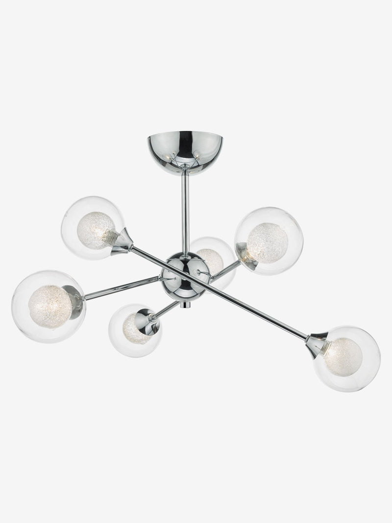 Dar Lighting Polished Chrome Zeke ceiling light Ø58cm - British product