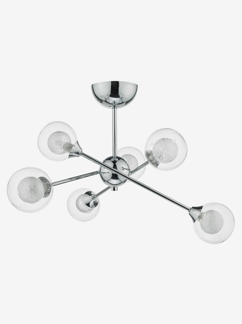 Dar Lighting Polished Chrome Zeke ceiling light Ø58cm - British product